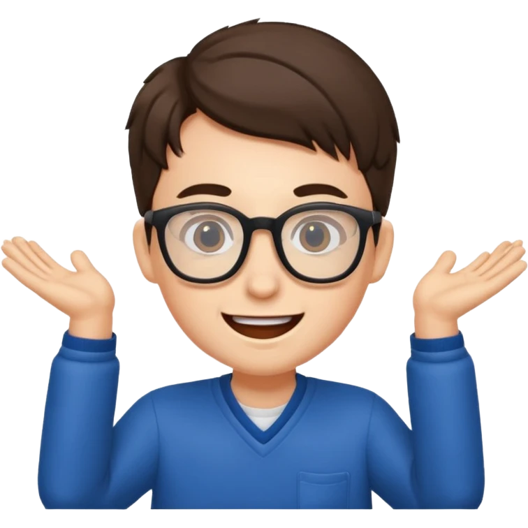 young programmer working at the computer, excited emoji