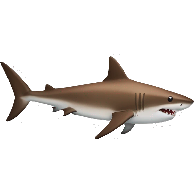 A shark that is brown in colo wihbron emoji