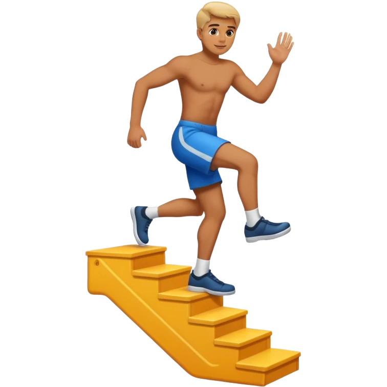 stepping up onto and down from a platform emoji