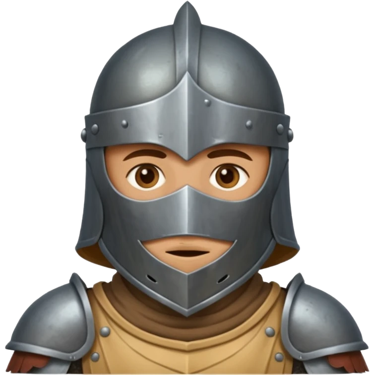 Yüz kısmı kapalı olan eski zırh giymiş şovalye emoji
