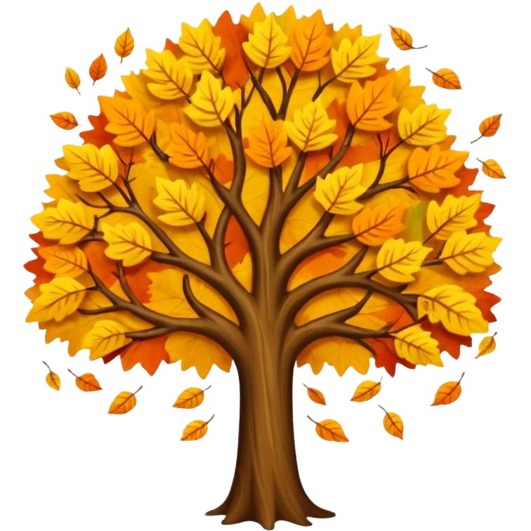 leaves falling from a tree emoji