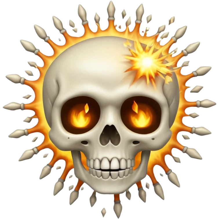 skeleton with exploding head, surprised emoji