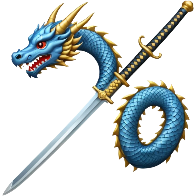 A samurai sword with a dragon handle emoji