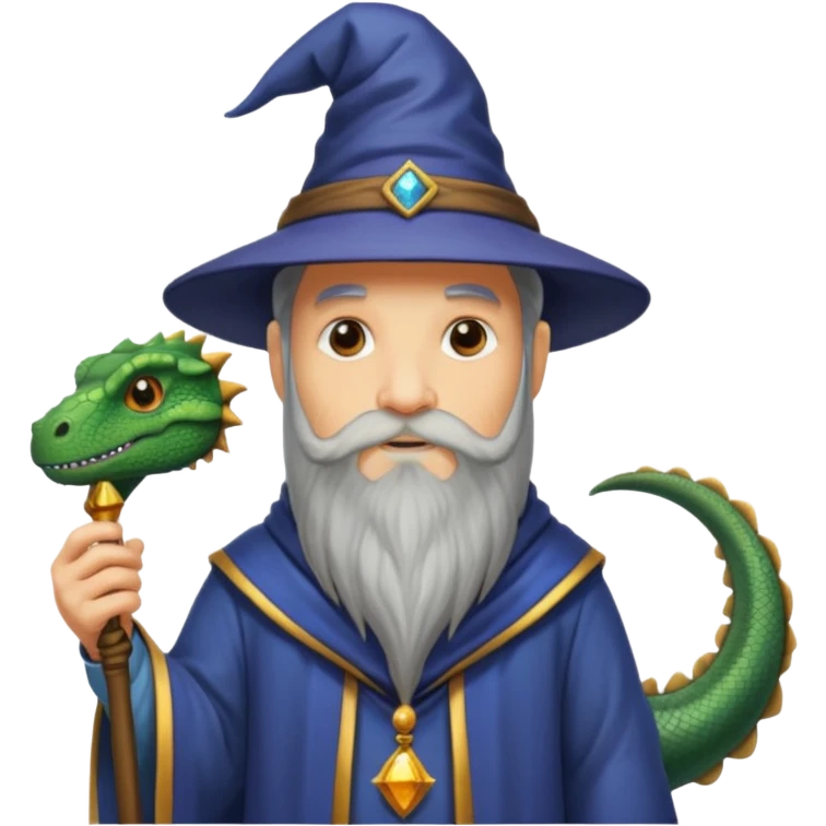 giant lizard with a wizard emoji