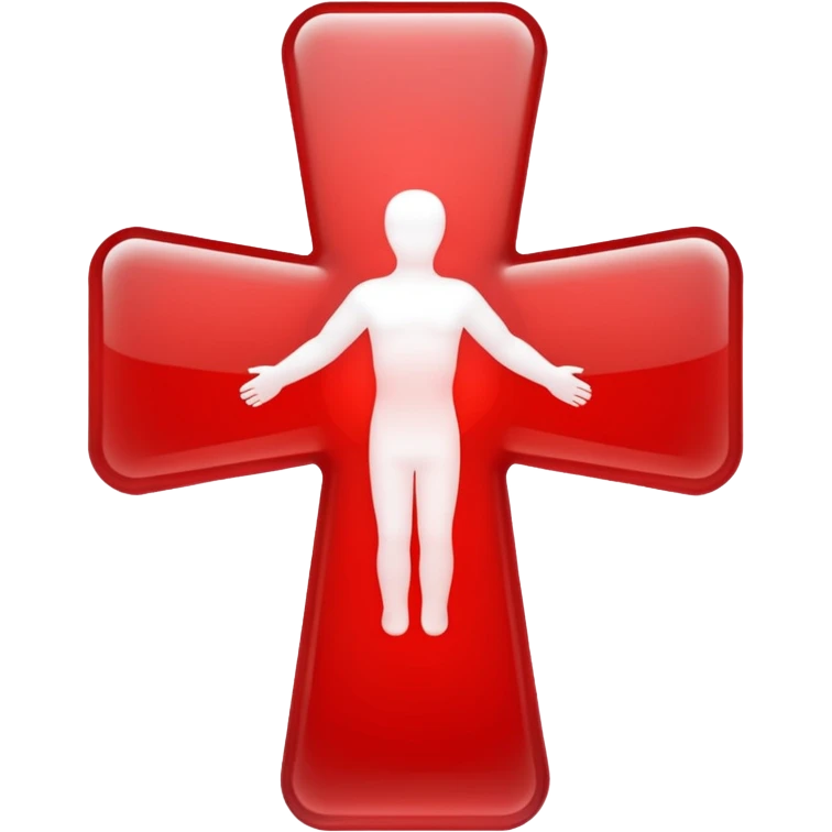 medical cross with a moving figure inside emoji