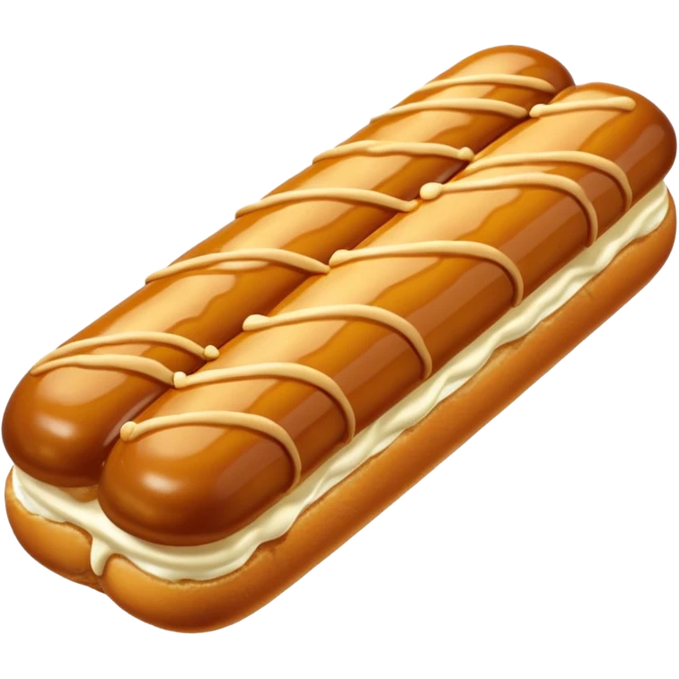 3d realistic Butterscotch éclair  emoji