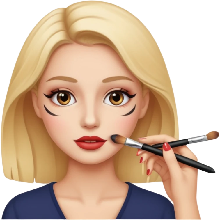 메이크업 받고 있는 여성 emoji
