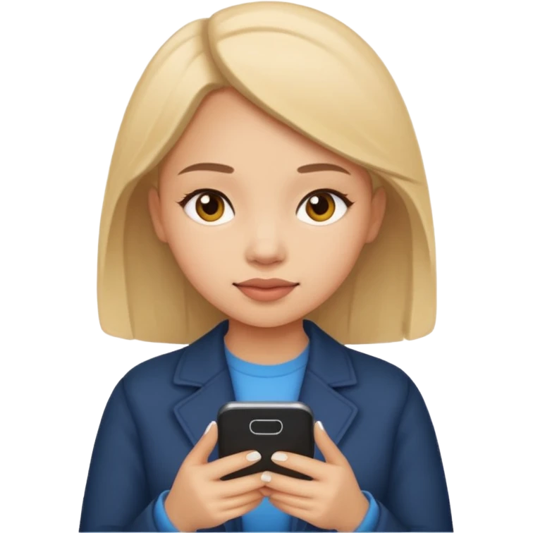 girl texting emoji
