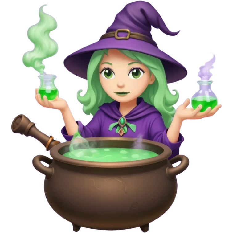 green witch cooking potion emoji