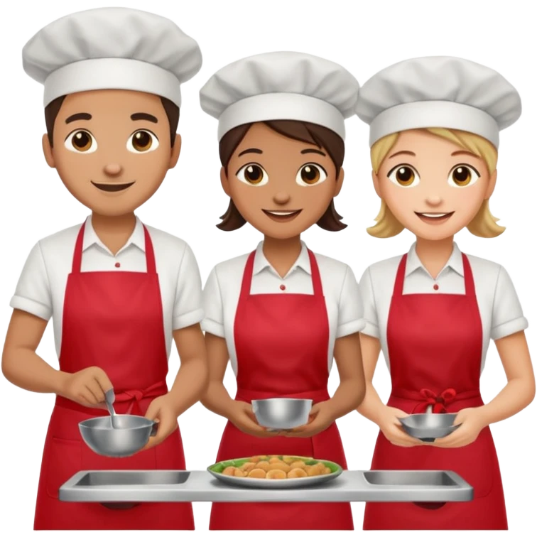 Cafe staf with cooking emoji