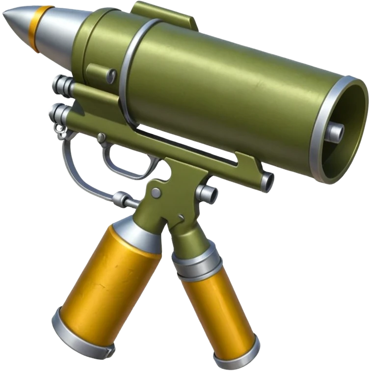 olive-colored two-handled shoulder-mounted rocket launcher emoji