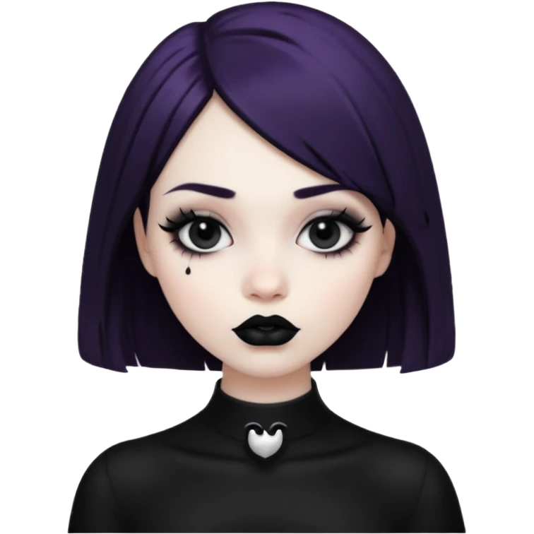 gothic girl makes up emoji