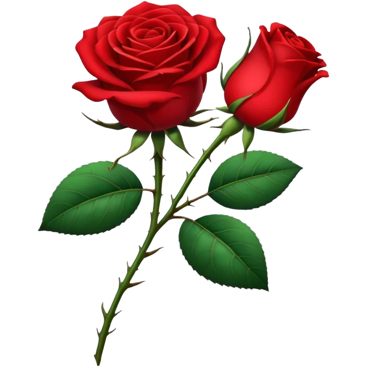 1 long red rose emoji