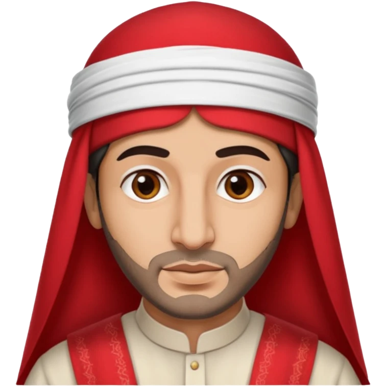 Arab man with a red and white traditional saharian hat emoji
