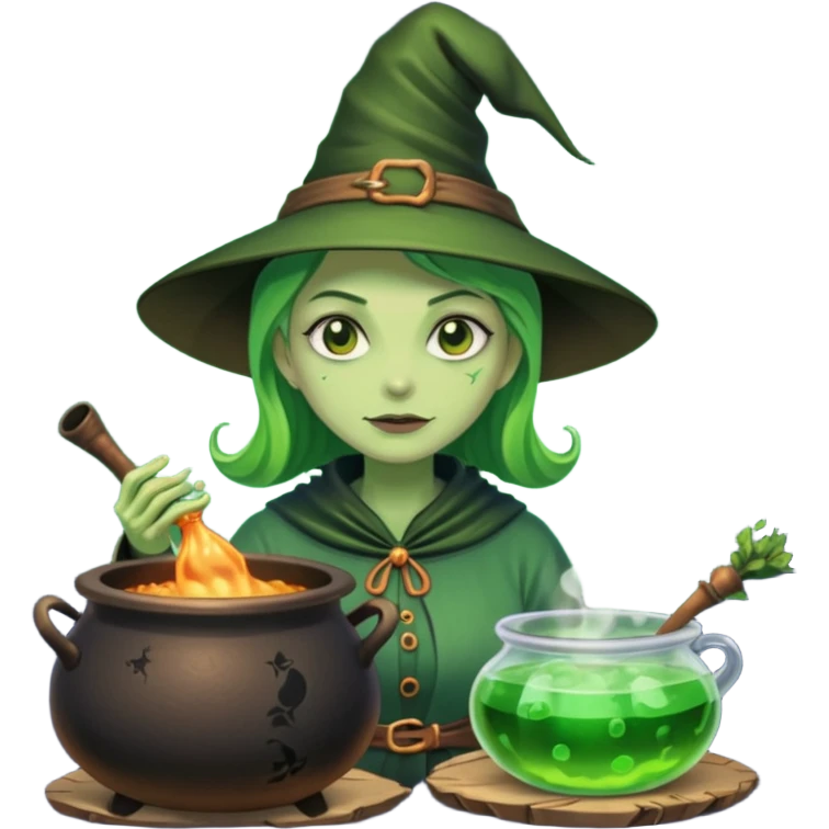 green witch cooking potion emoji