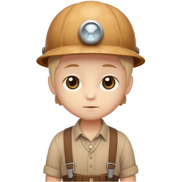 Shelly has a small, chibi-style body with a large ammonite-shaped head that looks like a beige fossil shell. One side of her head has a dark opening, making it clear she isn’t human. Her face is simple and soft, with big round eyes. She wears a brown suspender outfit over a lighter shirt emoji