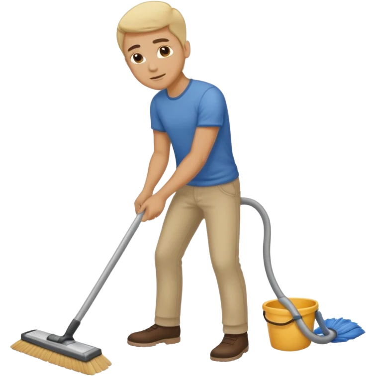 ligth man sweeping the floor emoji