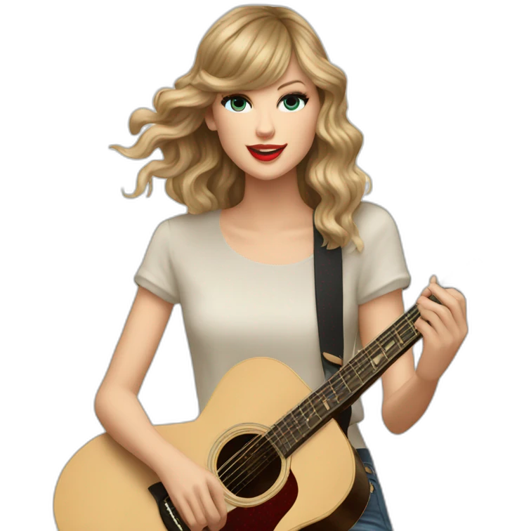 Taylor Swift cantando y con una guitarra  emoji