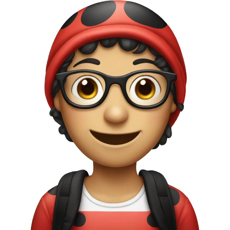 a lady bug dressed as wheres wally emoji
