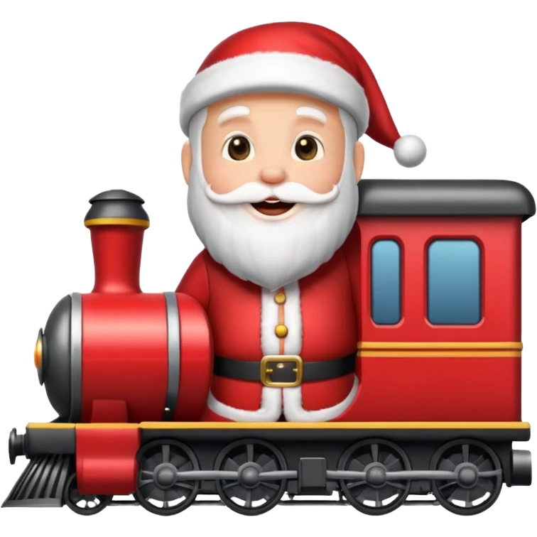 treno com varios vagoes de natal com papai noel  emoji