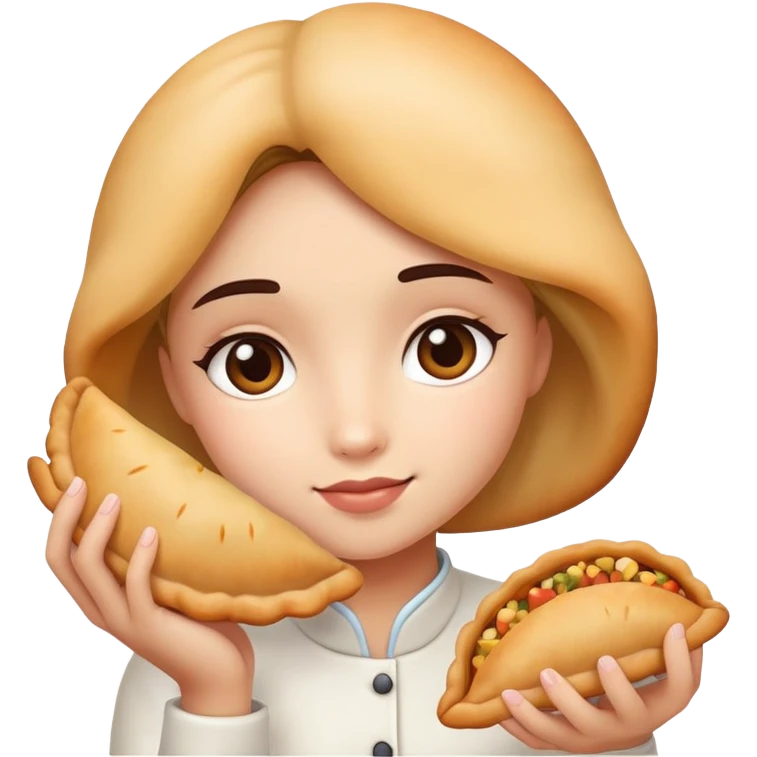 Girl with a empanada emoji