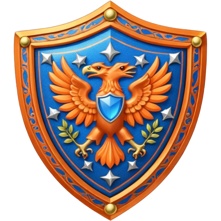 glitter blue and orange ancestor shield emoji
