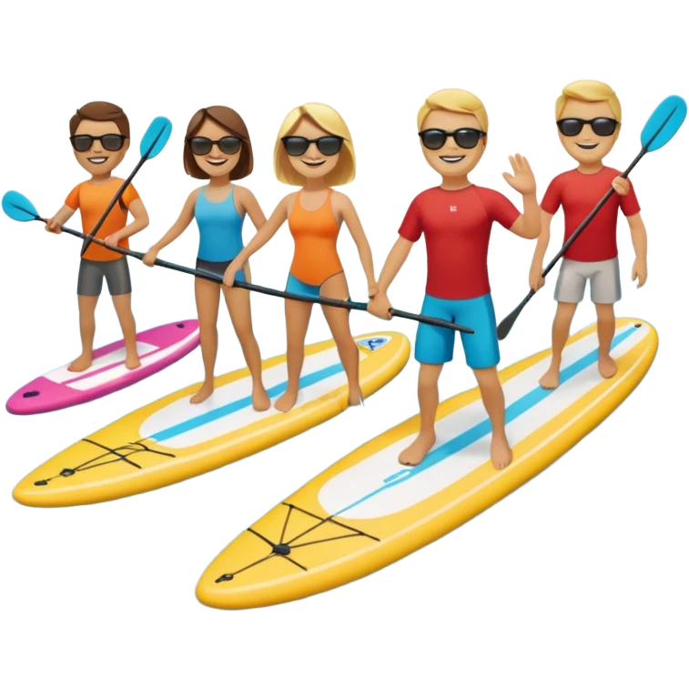 group of paddleboarders, simple, clear emoji