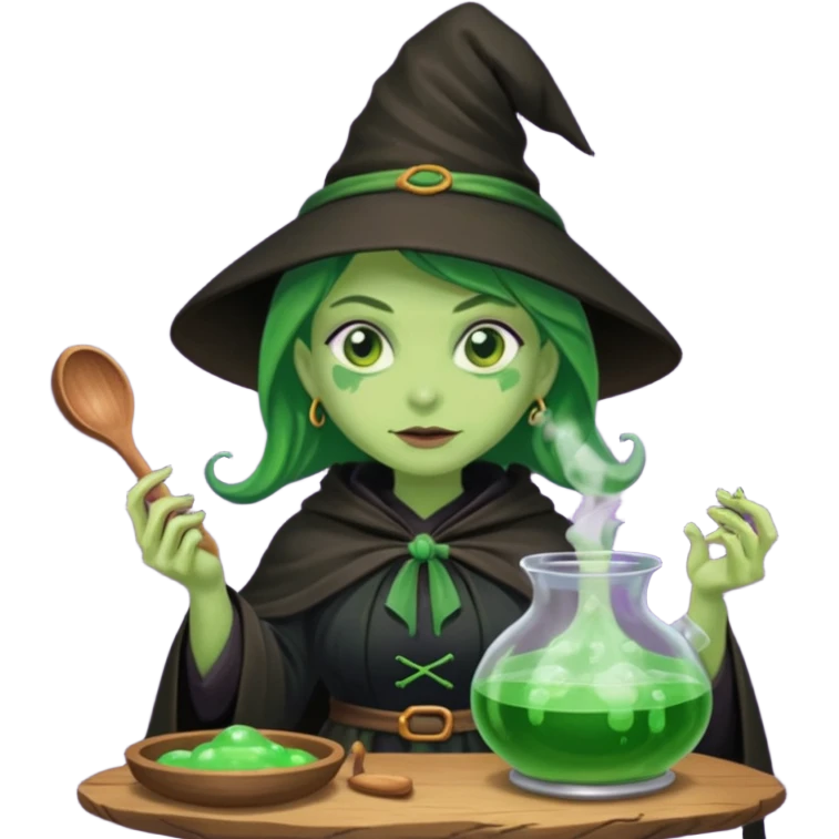 green witch cooking potion emoji