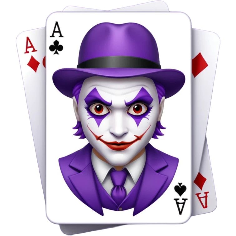 Glitter Purple and White Joker Gangster Card emoji