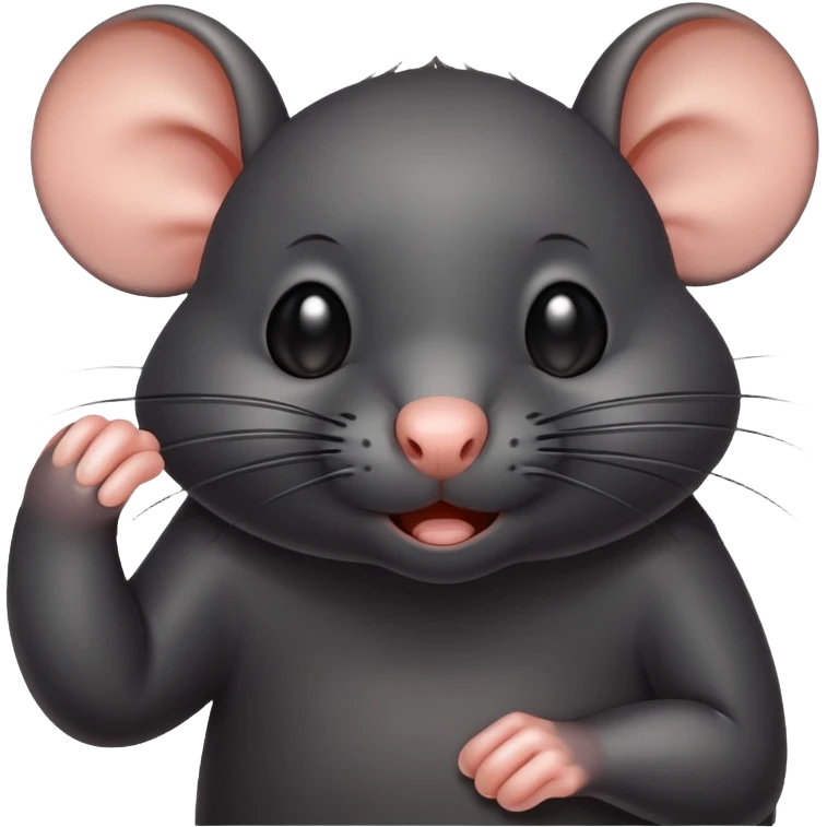 a black rat standing and wiping its sweaty face emoji