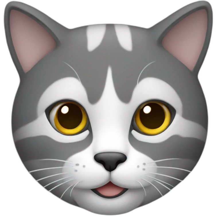 Gato cinza e branco emoji