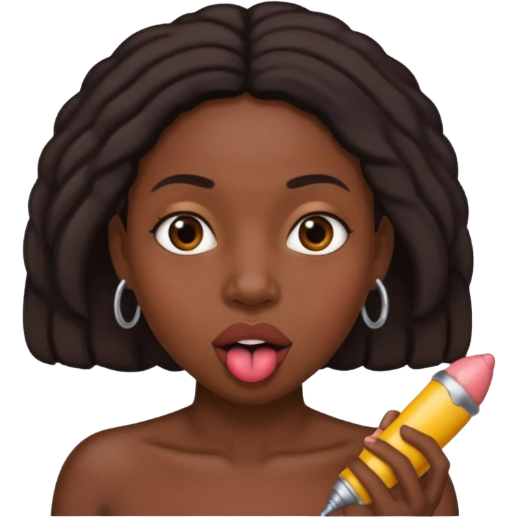Black woman with a penis in her mouth emoji