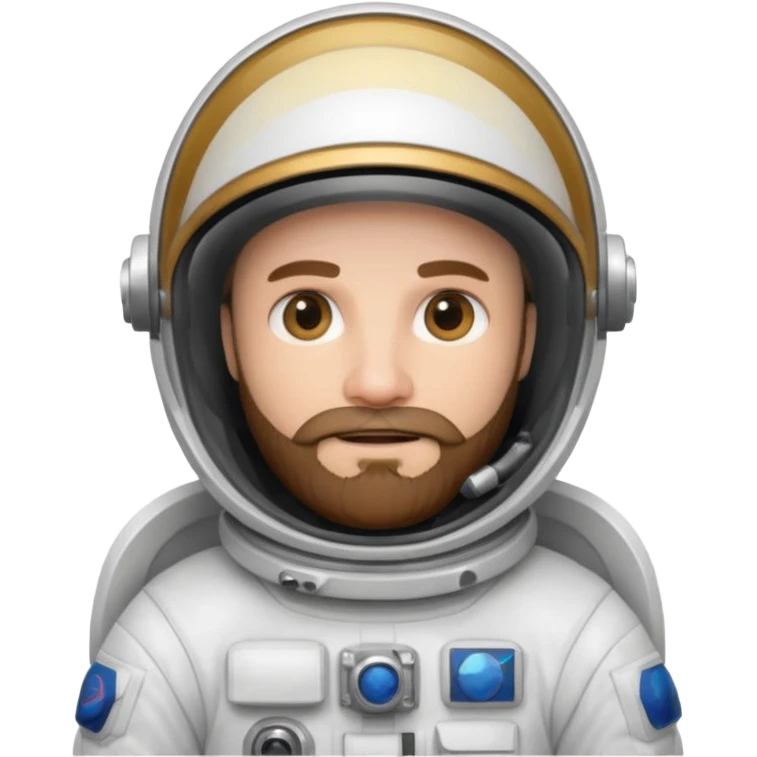 astronaut, white suit and helmet with beard emoji
