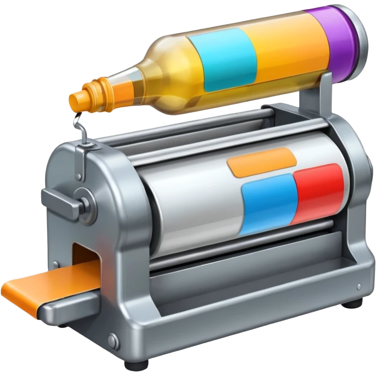 Label machine, bottle stickers emoji