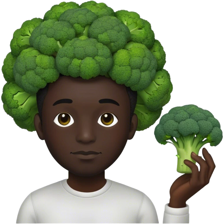 brocolli headed programmer with black skin emoji