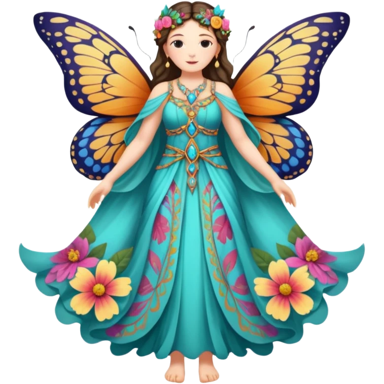 fullbody ancient woman with butterfly wings emoji