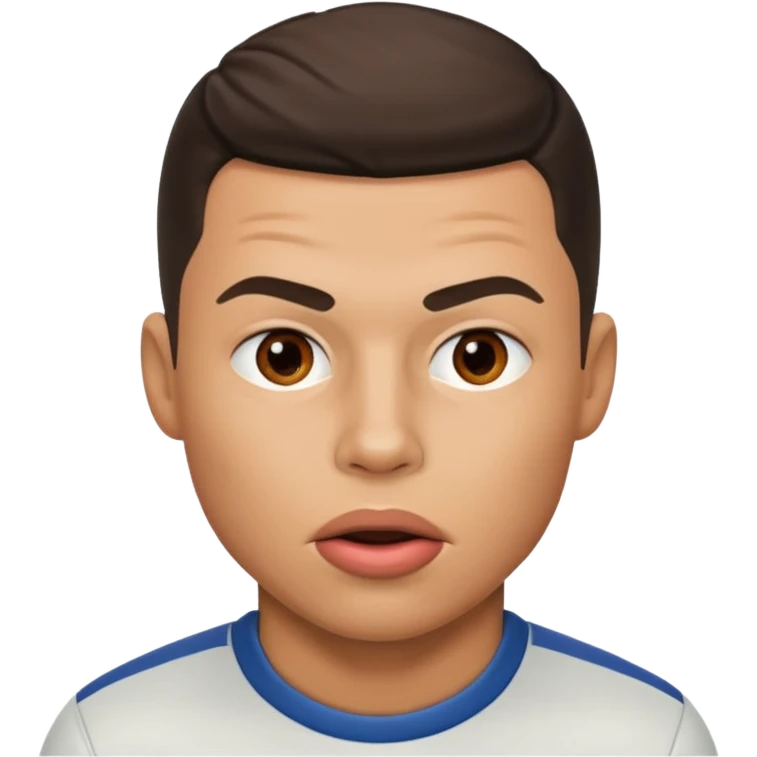 ronaldo qui se mordille les lèvres  emoji
