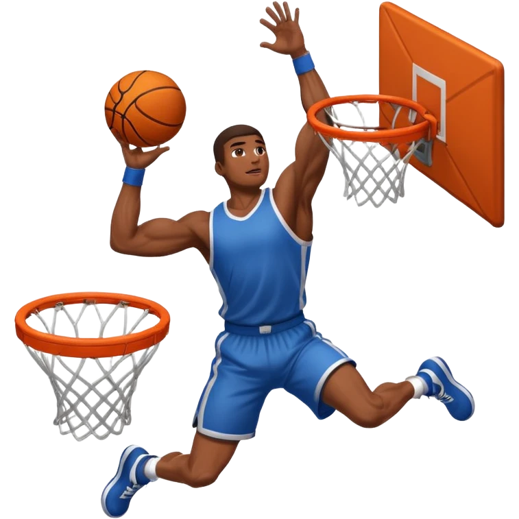 an arm dunking a basketball into a hoop emoji