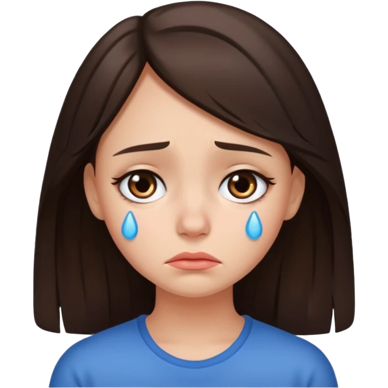 Pretty brunnete girl sad emoji