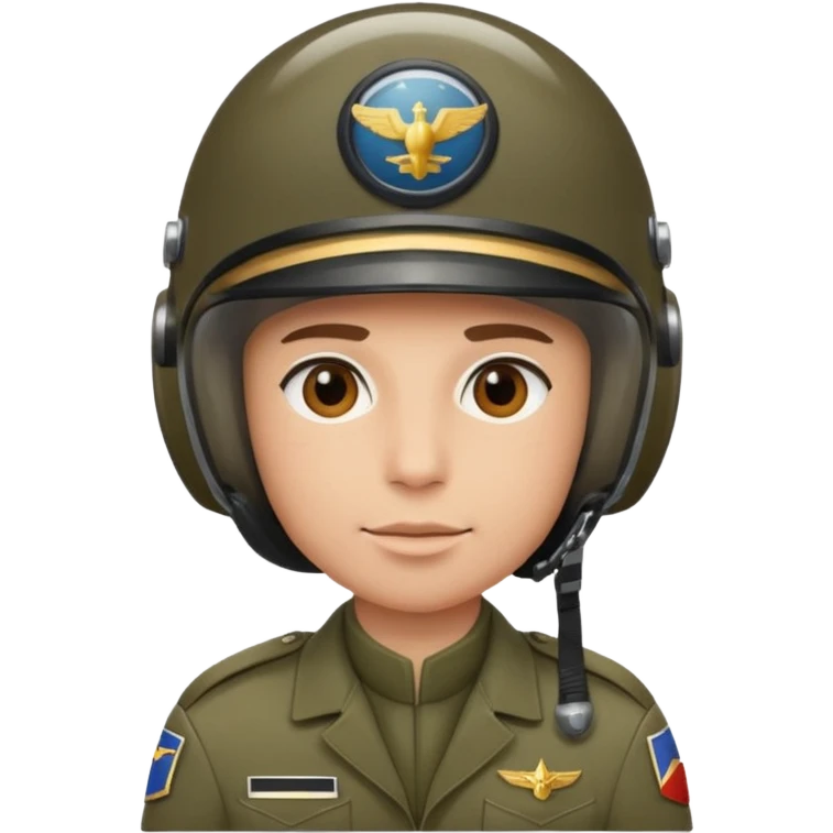 a military pilot in an aviation helmet and a modern uniform. maximum quality emoji