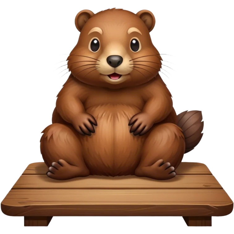 Beaver is sitting at a table emoji