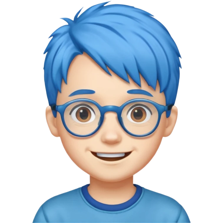 blue haired kid with glasses emoji