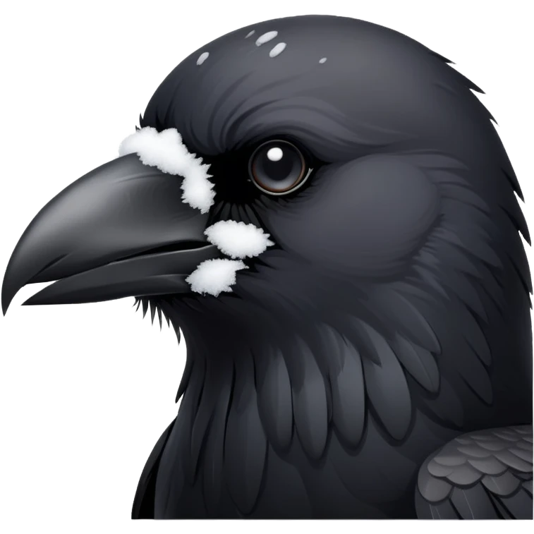 Crow with snow on nose emoji