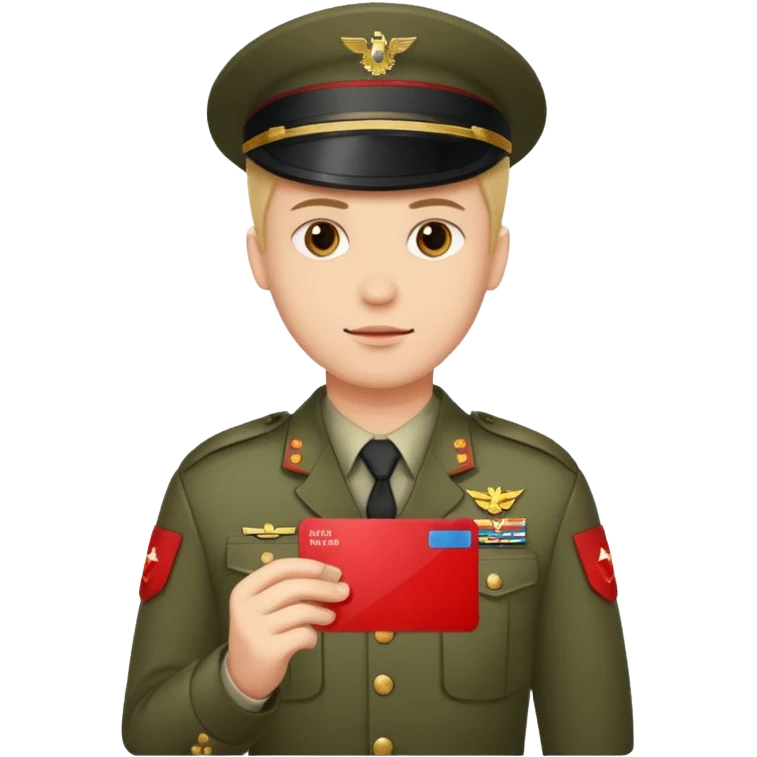 военный билет в руке крассный  emoji