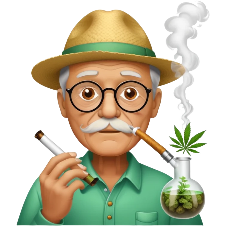 Grandpa smoking weed with bong emoji