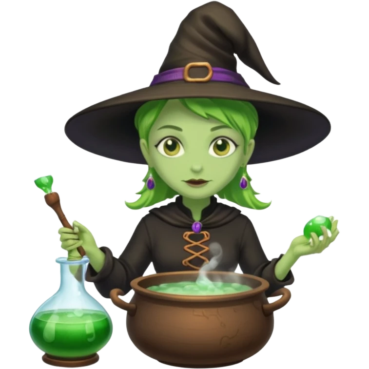 green witch cooking potion emoji