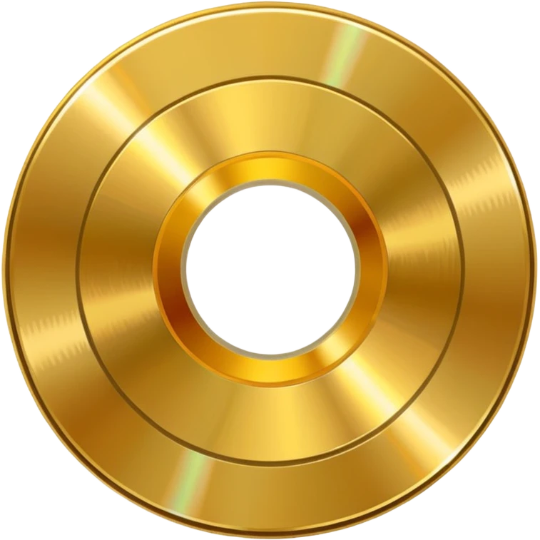 gold CD with a scratch, different angle emoji