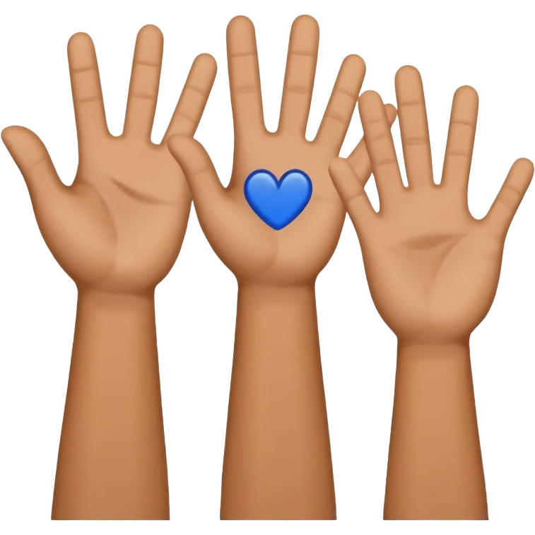 the raised hands emoji with a dark blue checkmark between them emoji ...