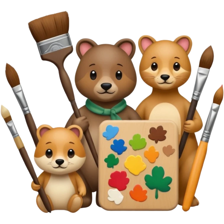 aniamls as painter emoji