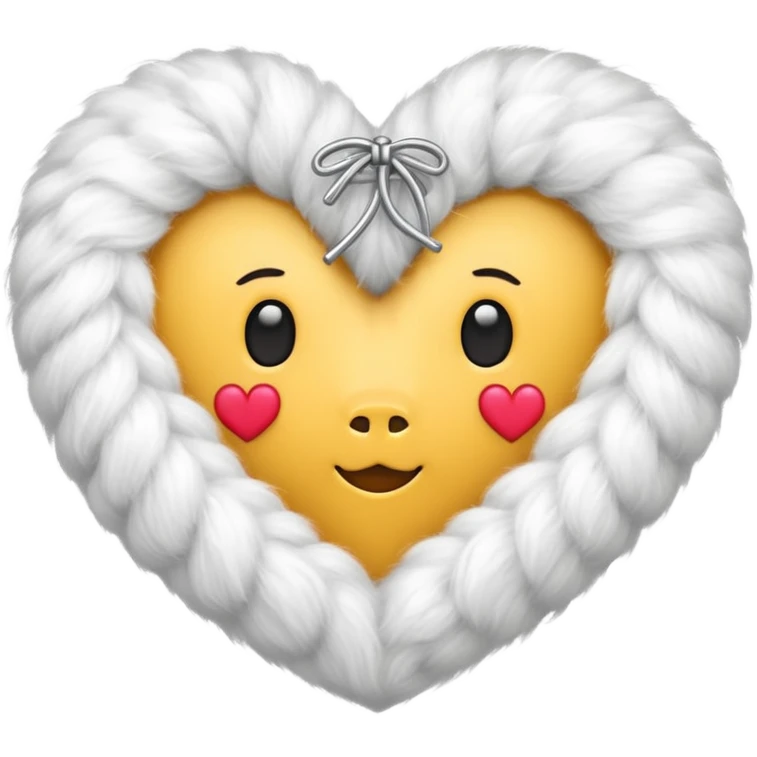 white fur heart, large locks of wool emoji